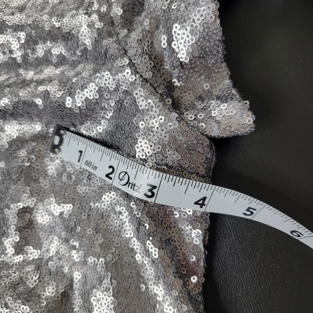Charming Charlie Sequins Dress Size S Silver Pewter Sequin Glam - Picture 10 of 13
